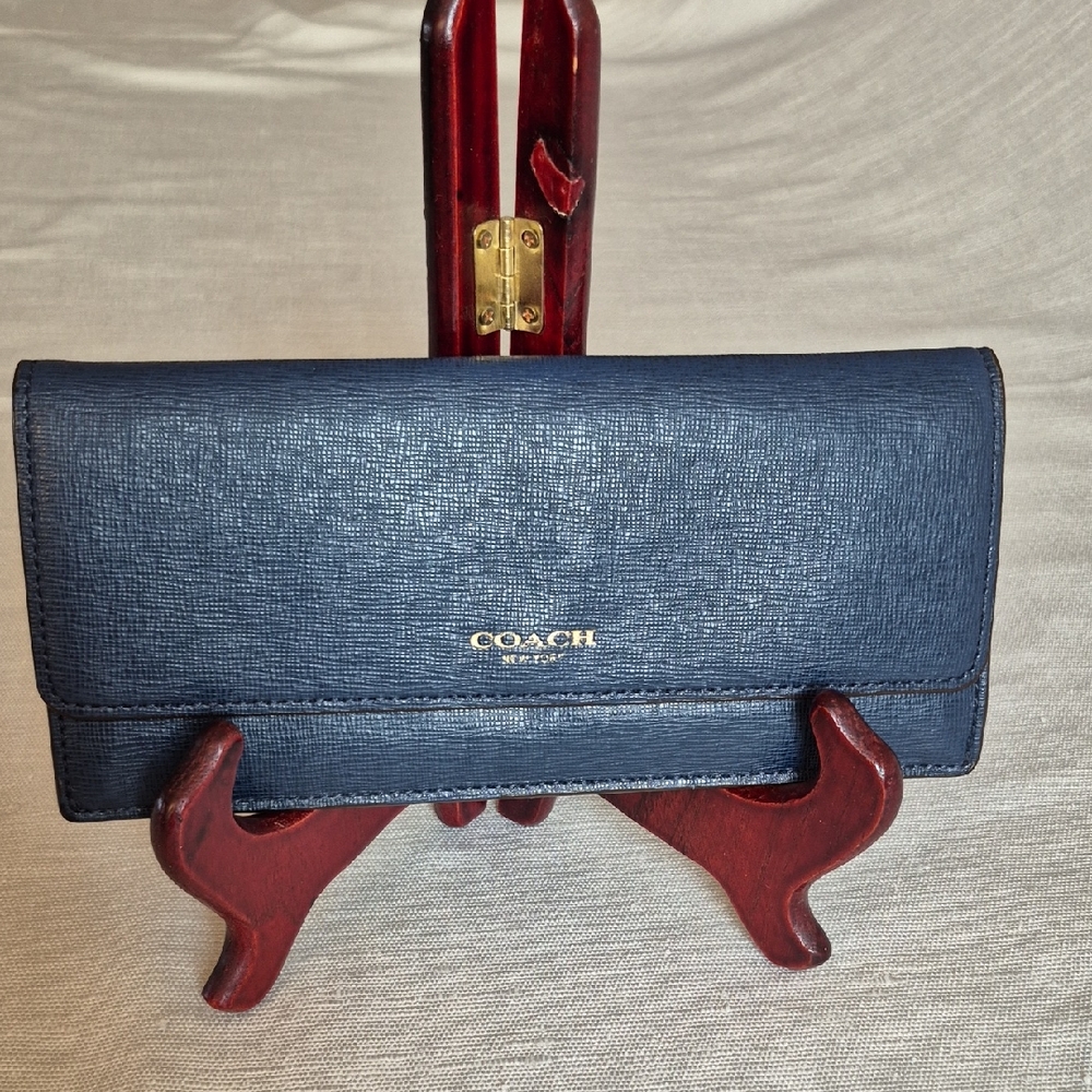 Coach Navy Blue Wallet thin GUC